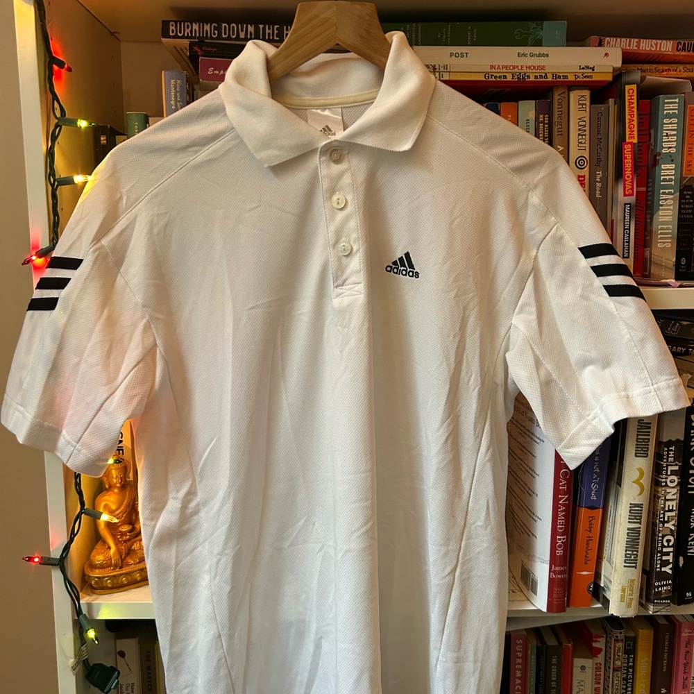 Adidas Men's Polo with Black Stripes